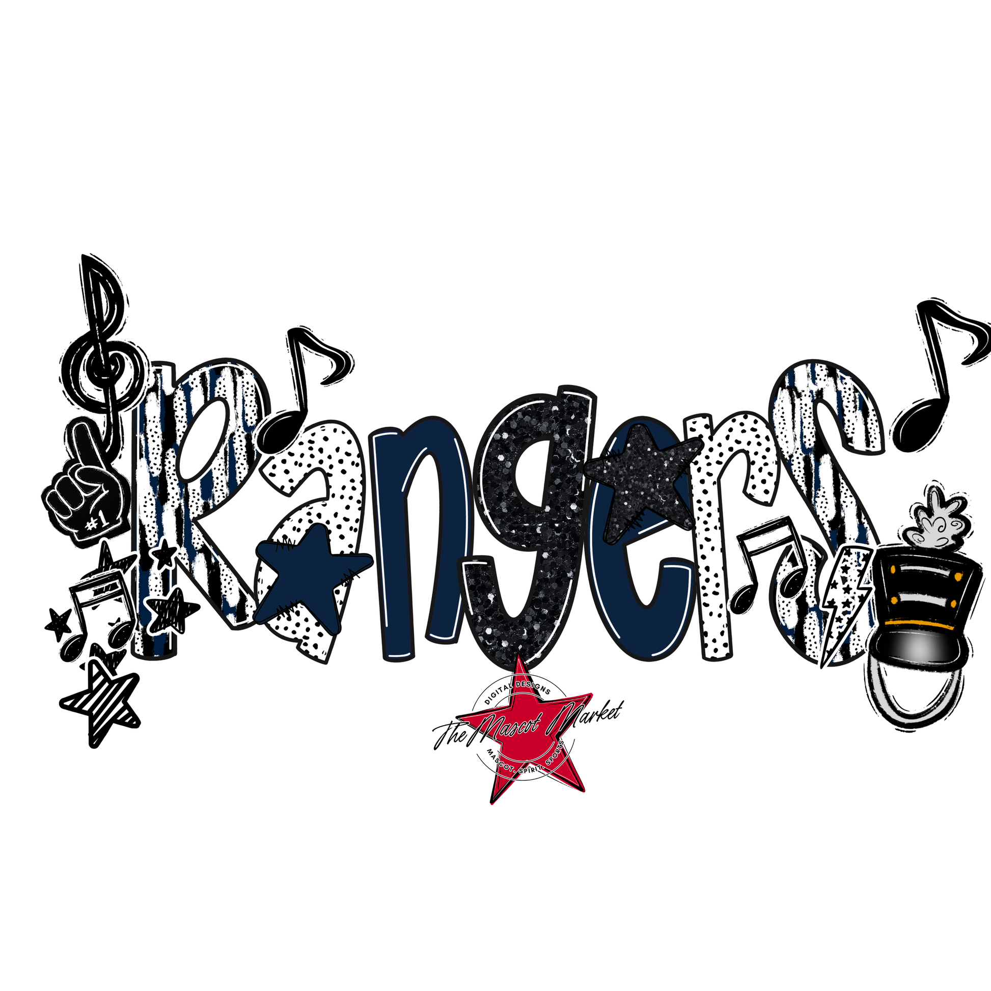 Rangers Band Scrape-Navy