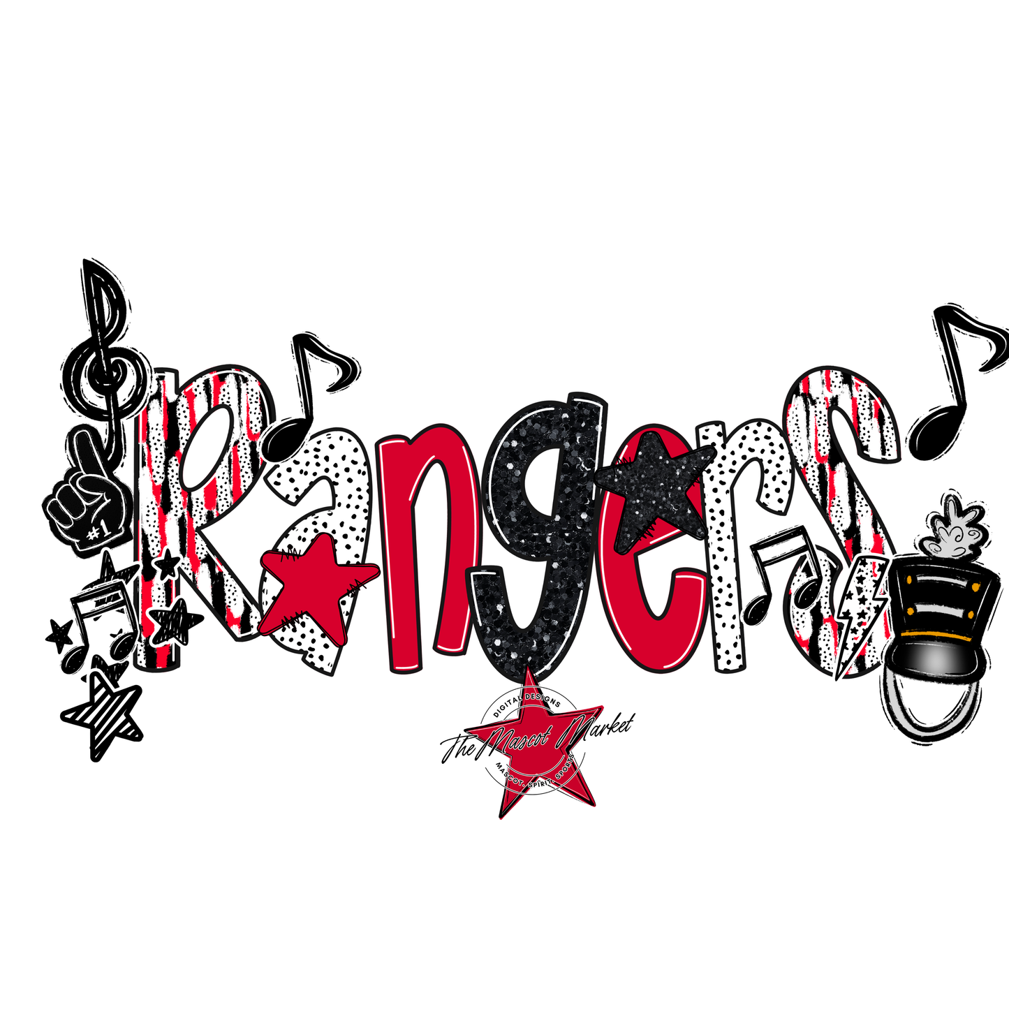 Rangers Band Scrape-Red