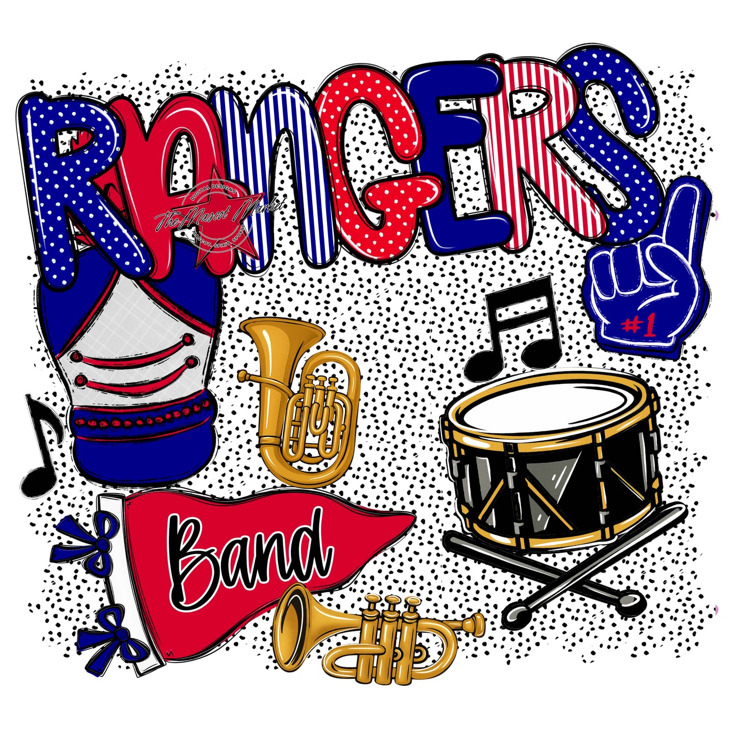 Rangers Band Spirit-Blue & Red