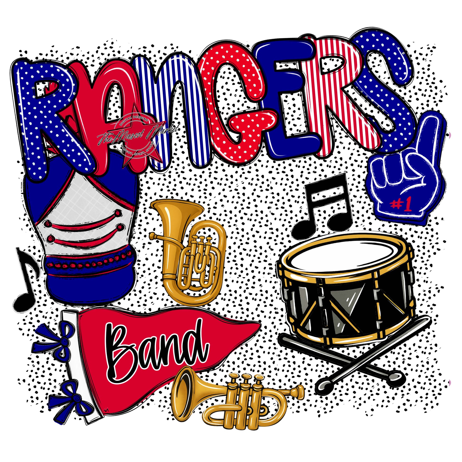 Rangers Band Spirit-Blue & Red
