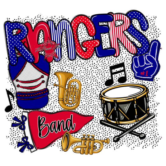 Rangers Band Spirit-Blue & Red