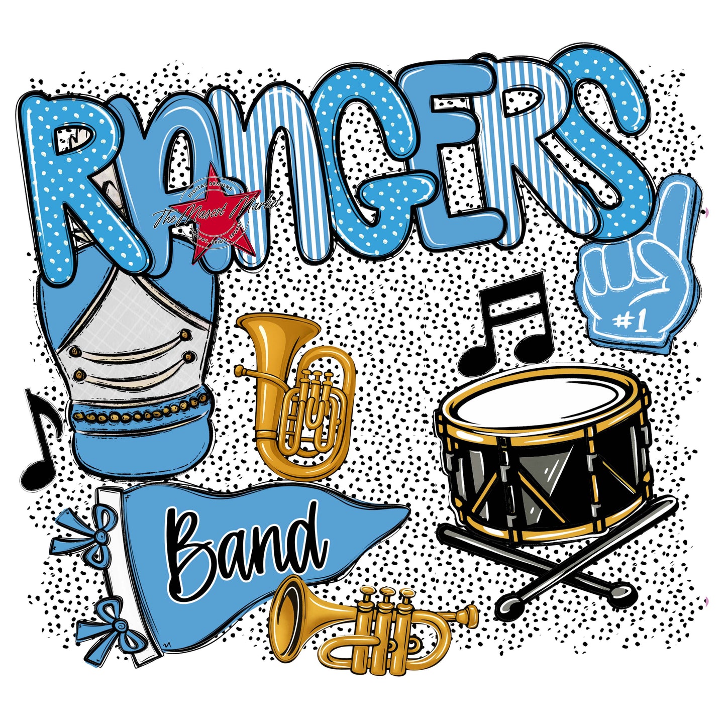 Rangers Band Spirit-Carolina Blue