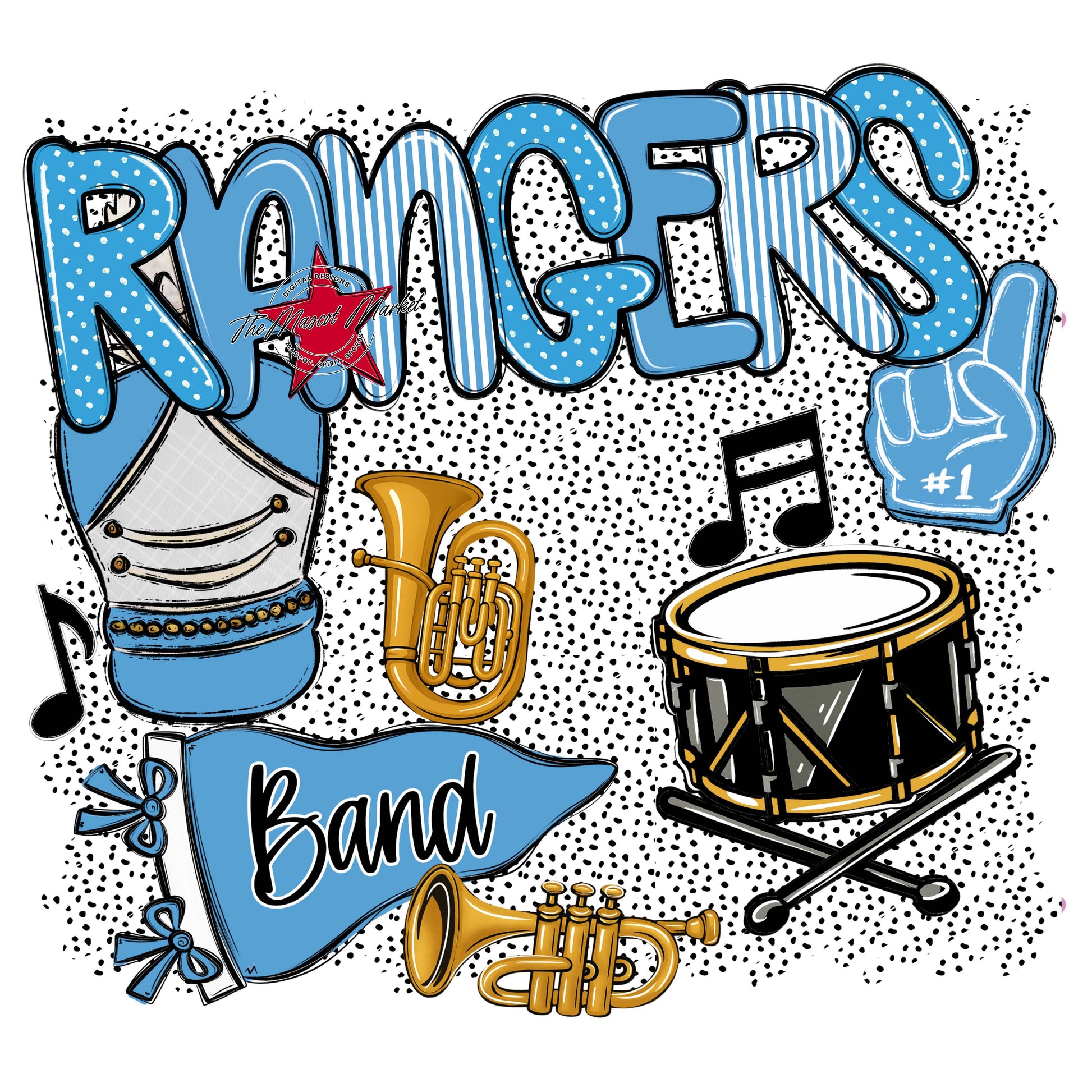 Rangers Band Spirit-Carolina Blue