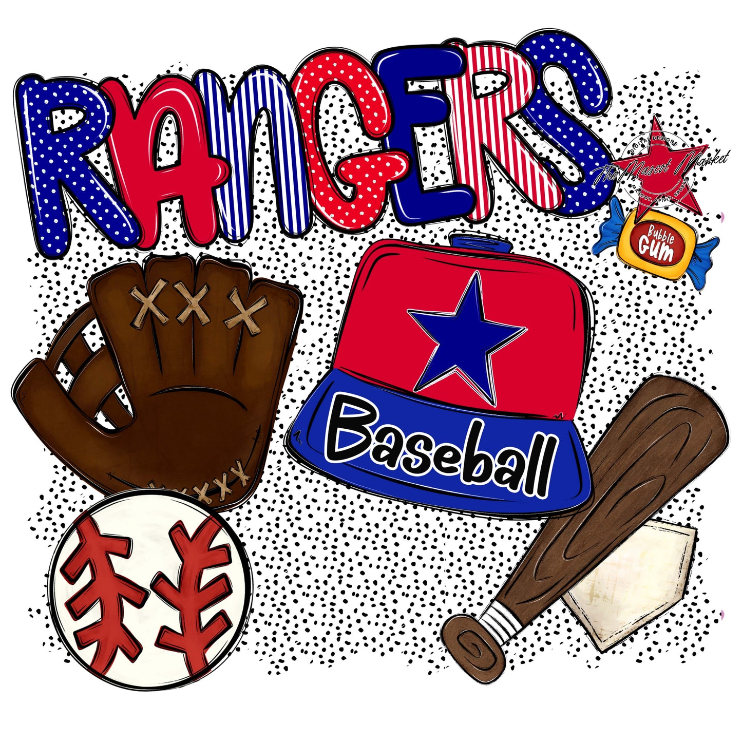 Rangers Baseball Spirit-Blue & Red