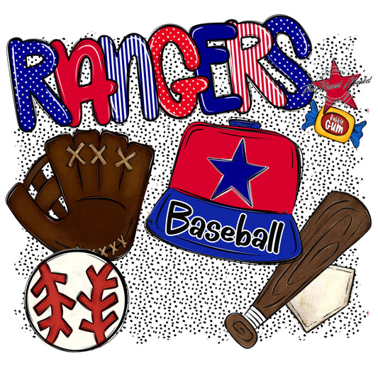 Rangers Baseball Spirit-Blue & Red
