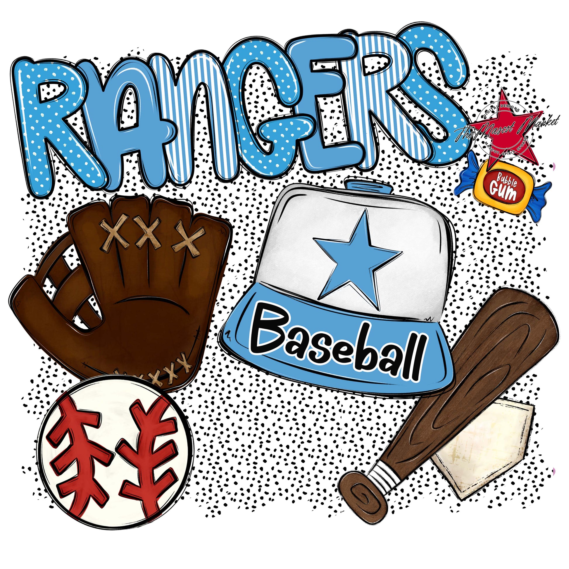 Rangers Baseball Spirit-Carolina Blue