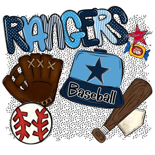 Rangers Baseball Spirit-Navy & Carolina Blue