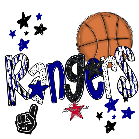 Rangers Basketball Scrape-Blue