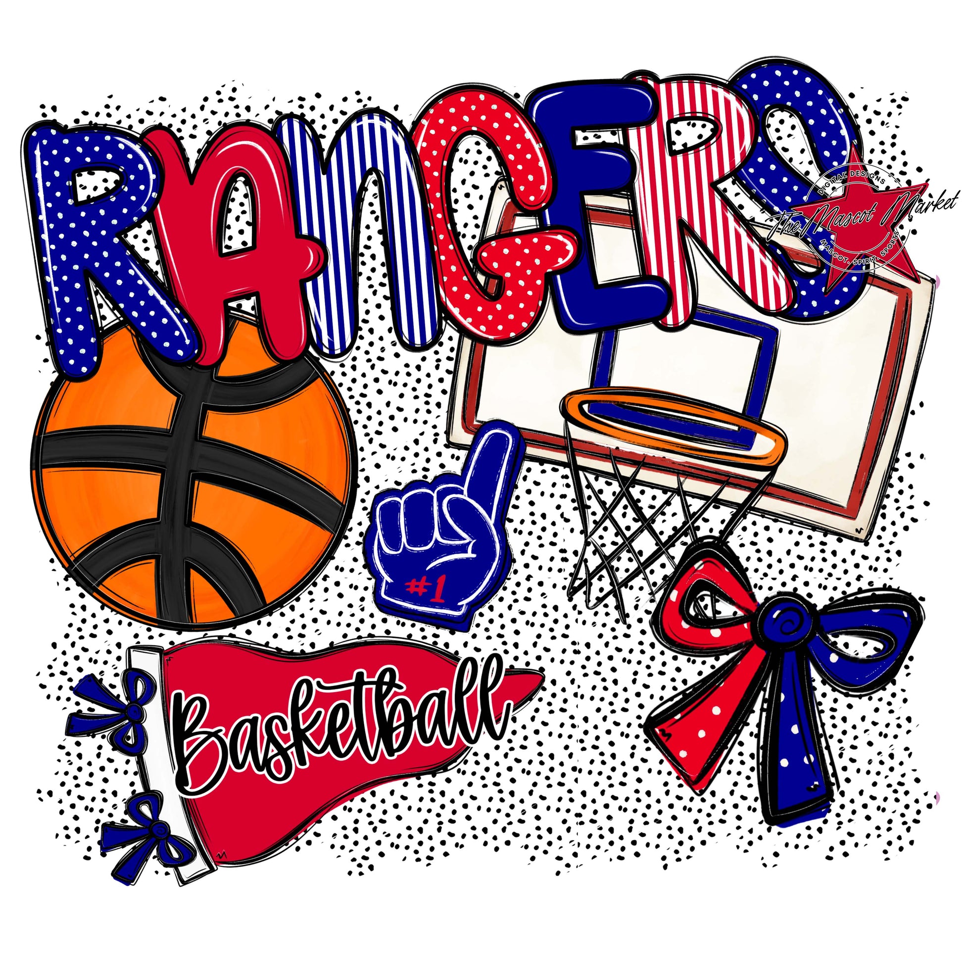 Rangers Basketball Spirit-Blue & Red