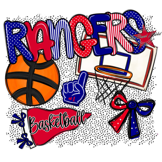 Rangers Basketball Spirit-Blue & Red