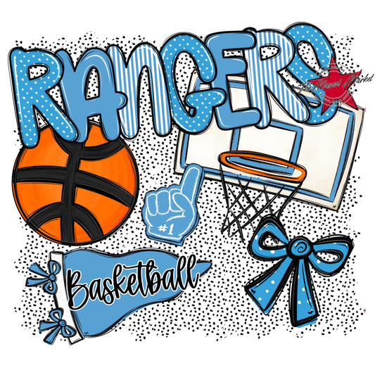 Rangers Basketball Spirit-Carolina Blue