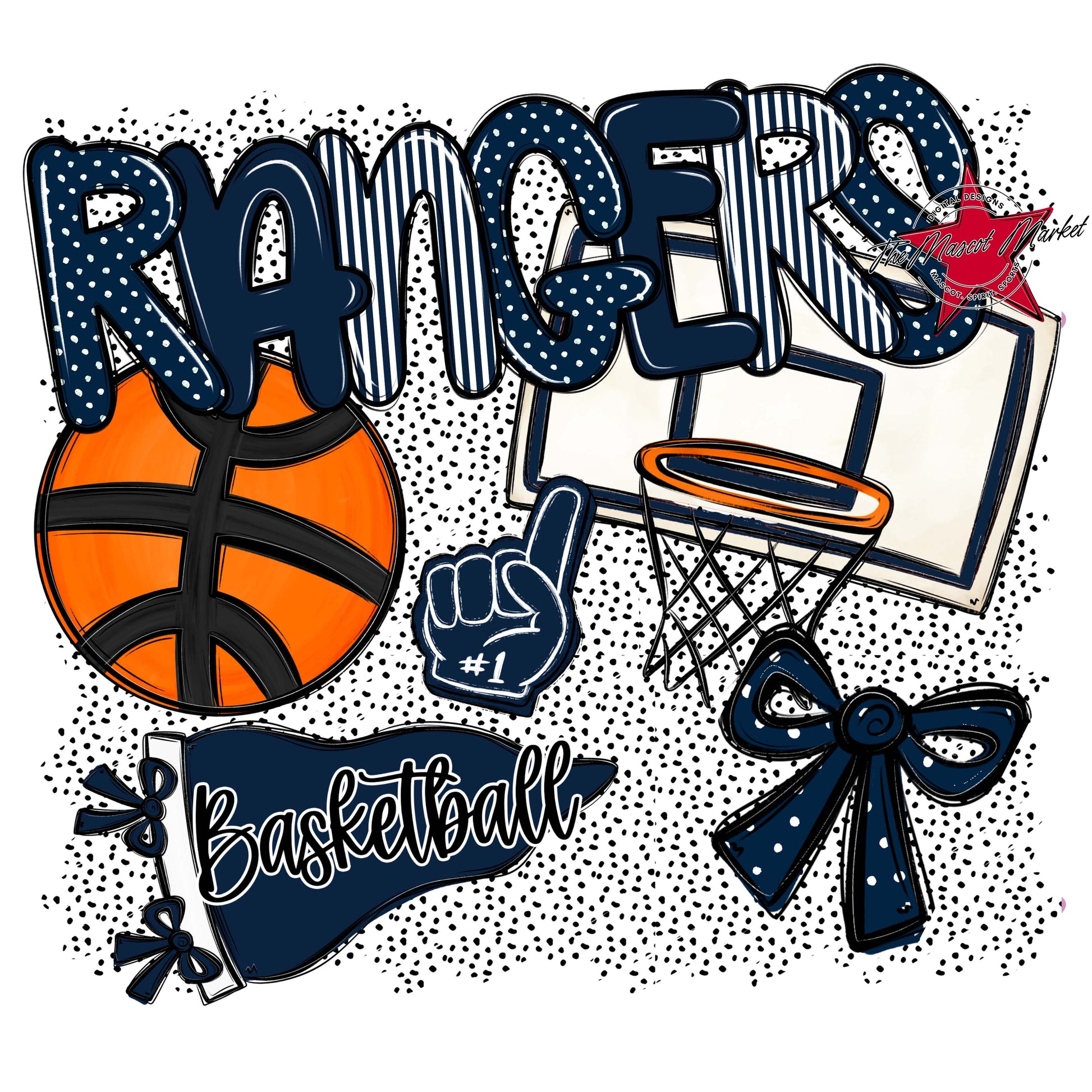 Rangers Basketball Spirit-Navy