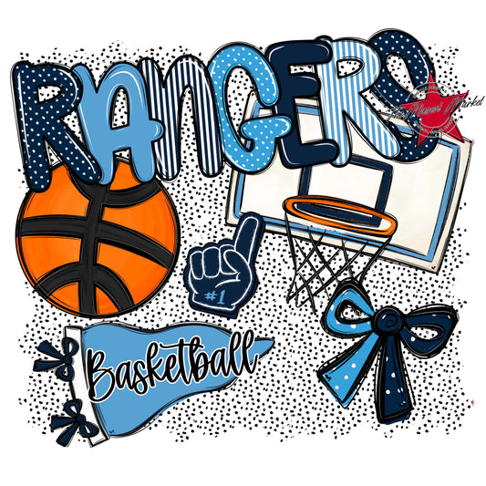 Rangers Basketball Spirit-Navy & Carolina Blue