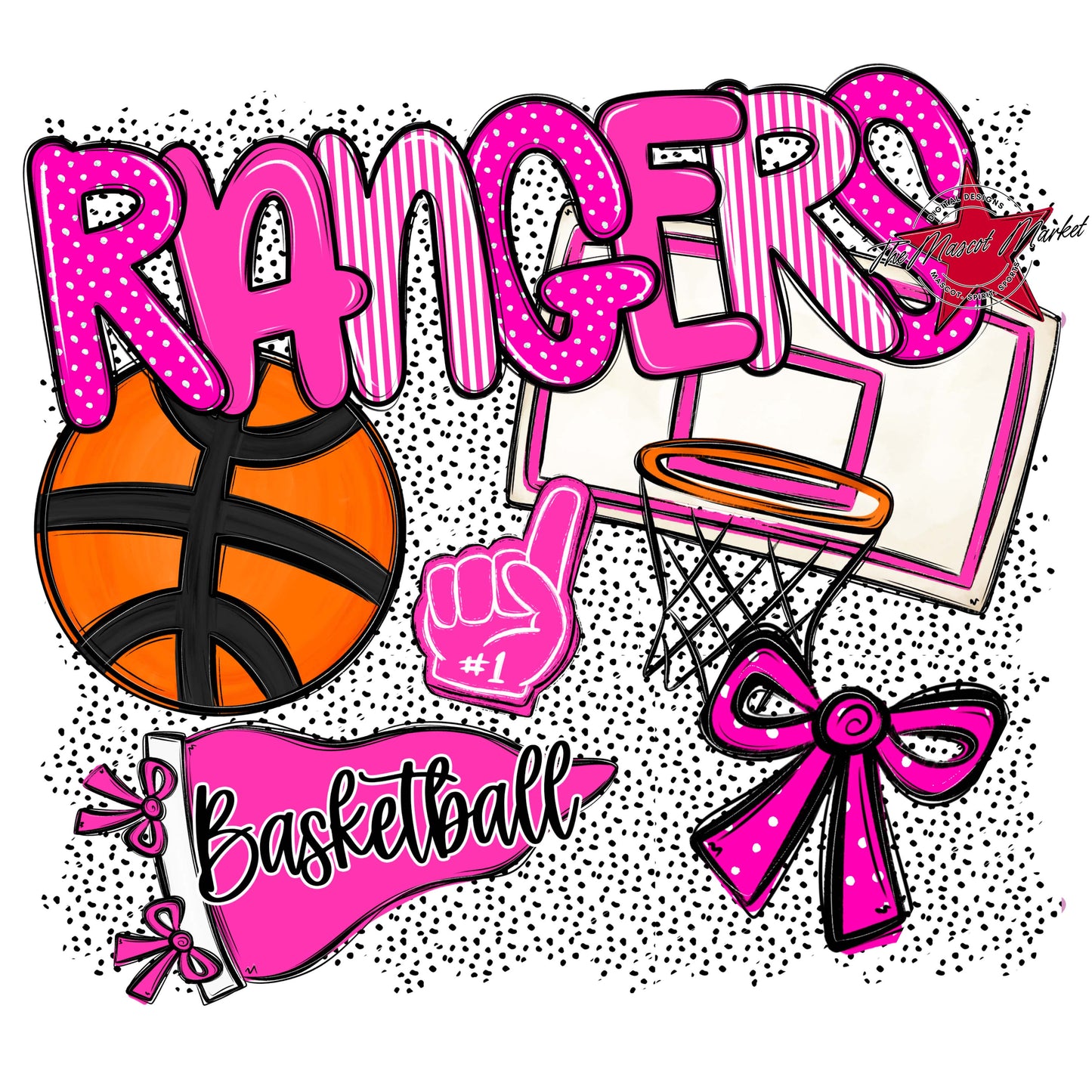 Rangers Basketball Spirit-Pink