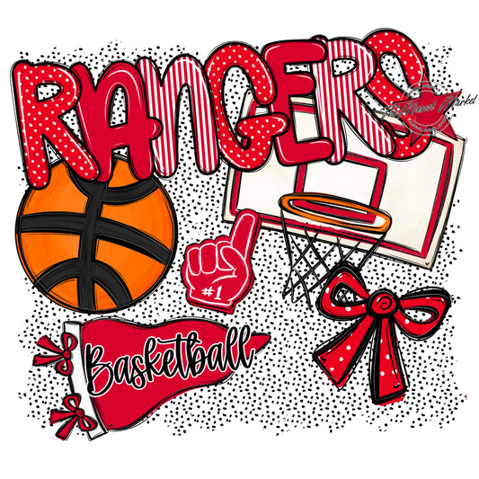 Rangers Basketball Spirit-Red