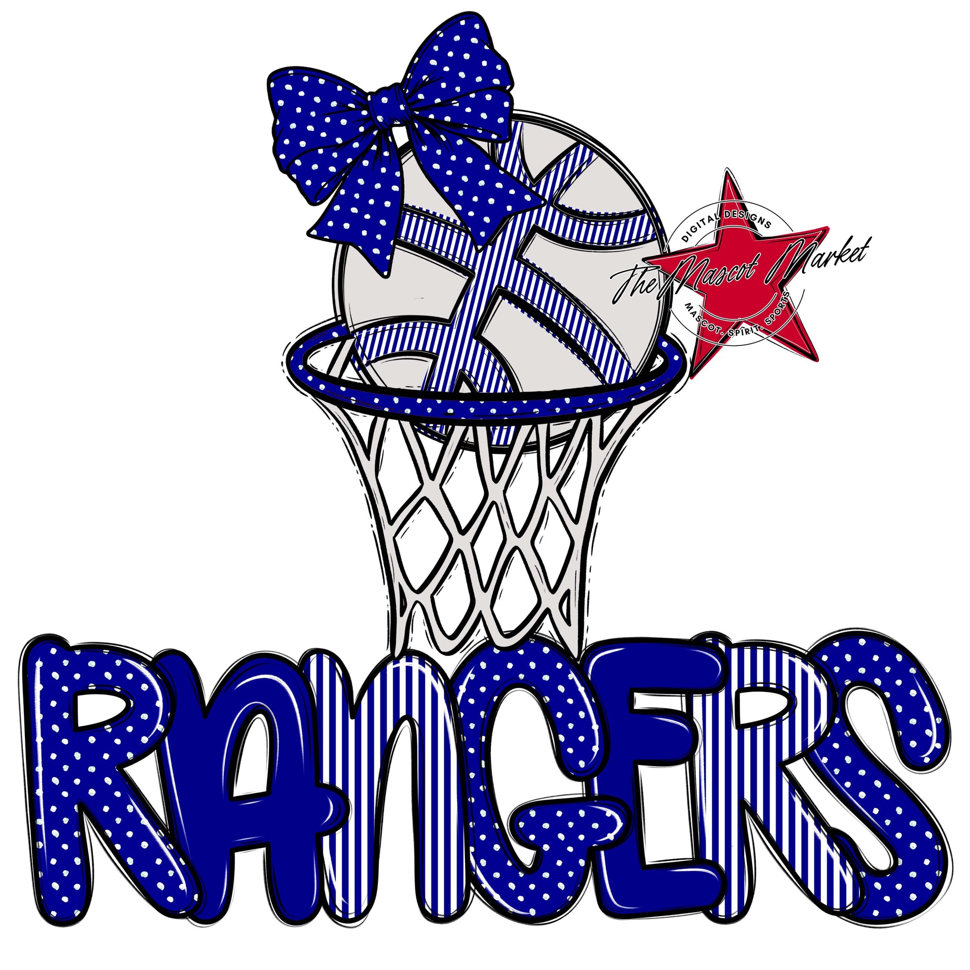 Rangers Basketball Spirit Design-Blue
