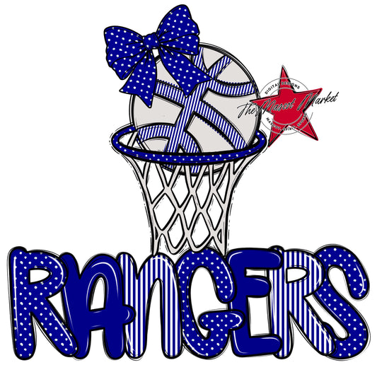 Rangers Basketball Spirit Design-Blue