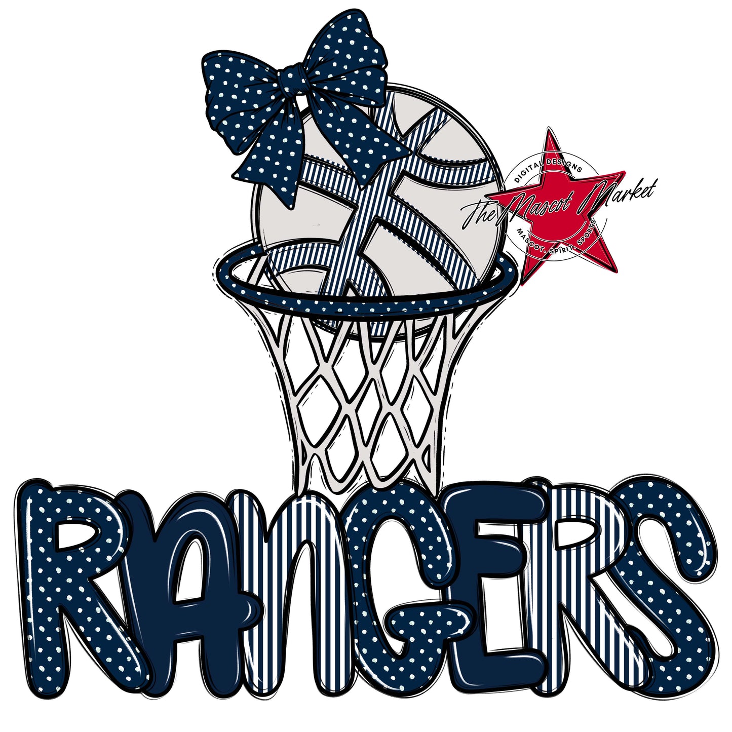 Rangers Basketball Spirit Design-Navy