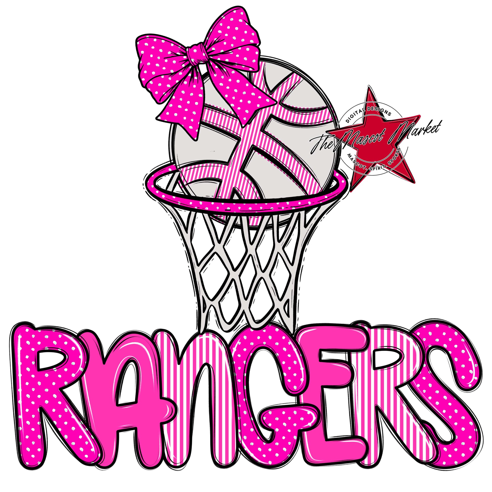 Rangers Basketball Spirit Design-Pink