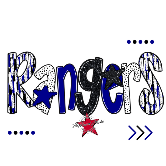 Rangers Brushstroke Alpha w Arrows-Blue