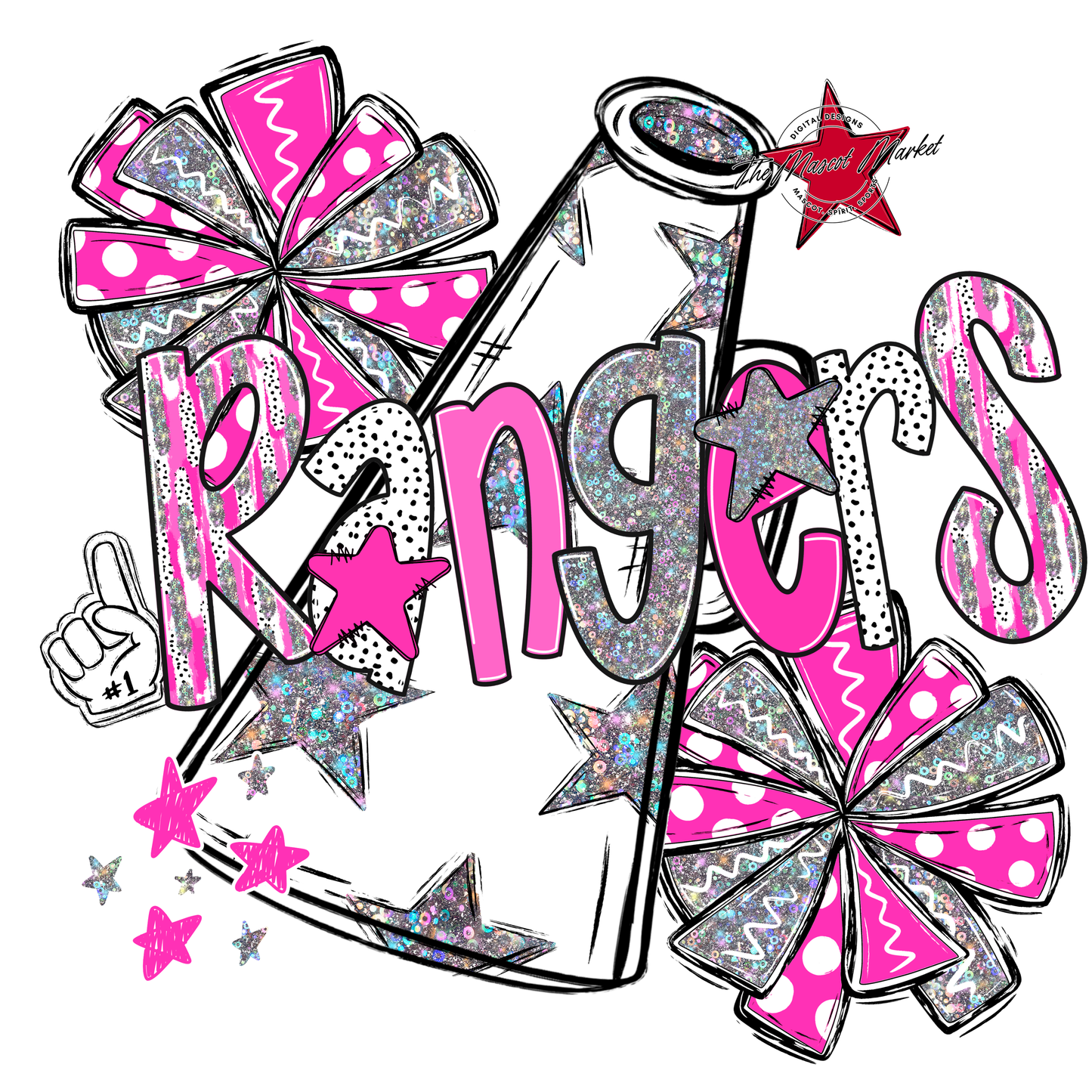 Rangers Cheer Megaphone Scrape-Pink