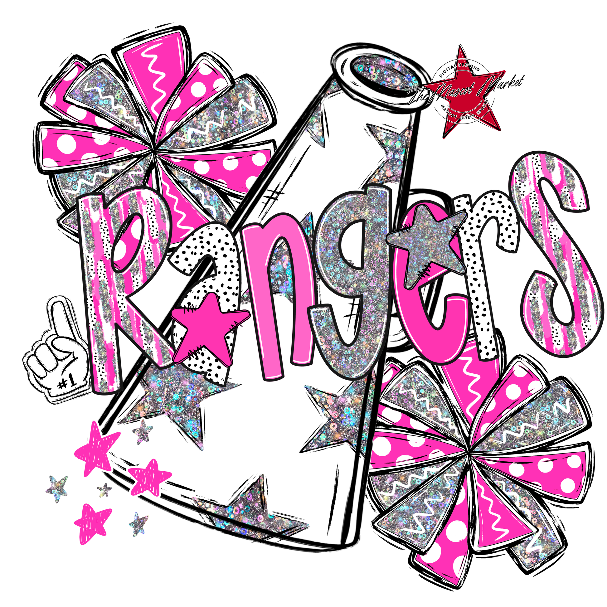 Rangers Cheer Megaphone Scrape-Pink