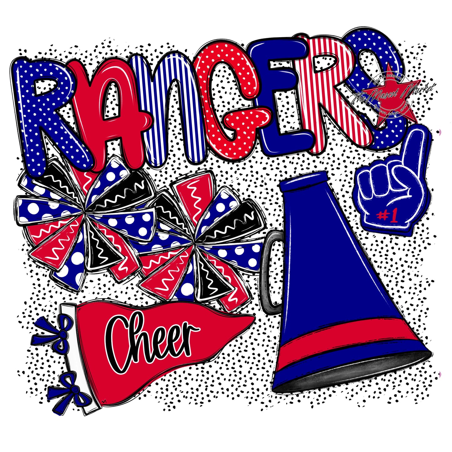 Rangers Cheer Spirit-Blue & Red