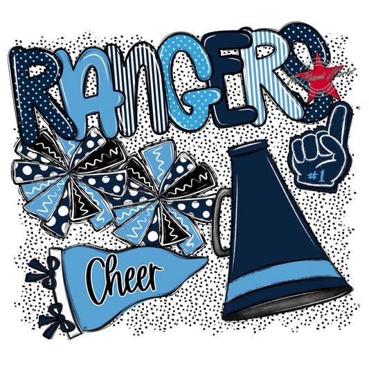 Rangers Cheer Spirit-Navy & Carolina Blue