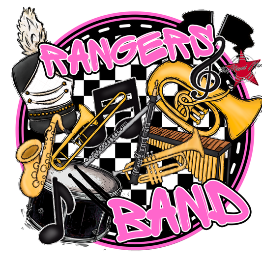 Rangers Circle Band Design-Baby Pink