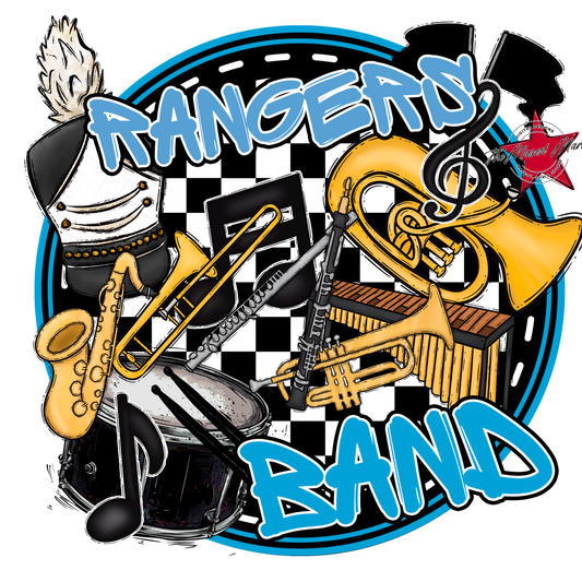 Rangers Circle Band Design-Carolina Blue