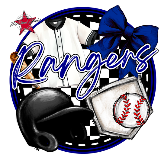 Rangers Circle Baseball Design-Blue