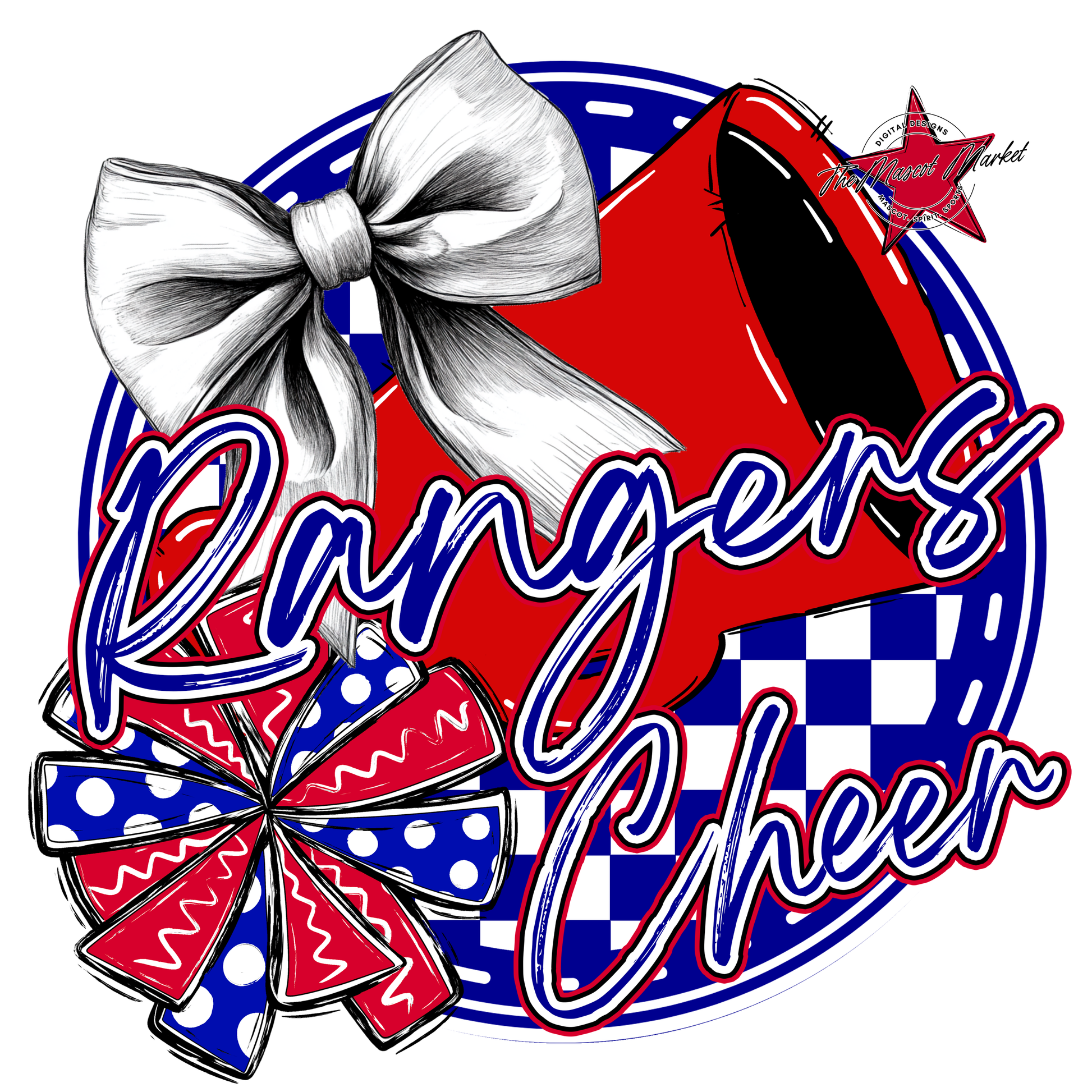 Rangers Circle Cheer Design-Blue-Red