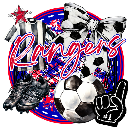 Rangers Circle Soccer Design-Blue-Red