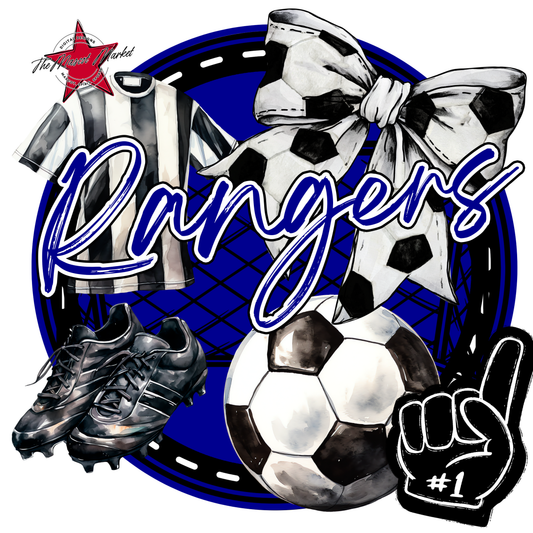 Rangers Circle Soccer Design-Blue