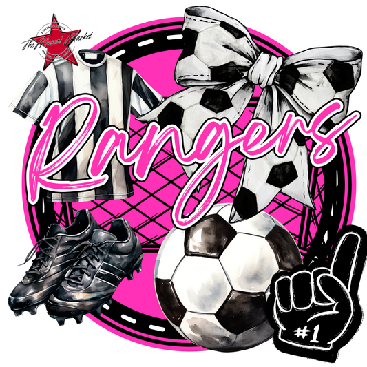 Rangers Circle Soccer Design-Pink