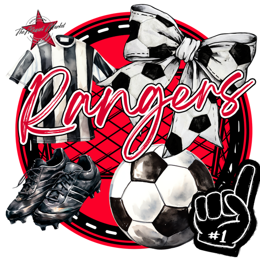 Rangers Circle Soccer Design-Red
