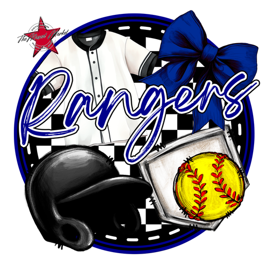 Rangers Circle Softball Design-Blue