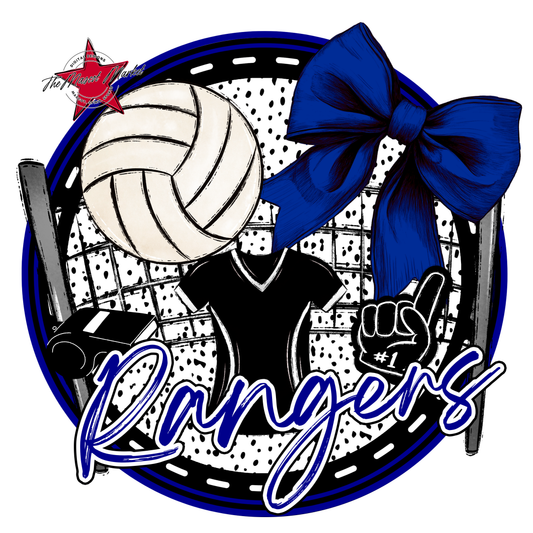 Rangers Circle Volleyball Design-Blue