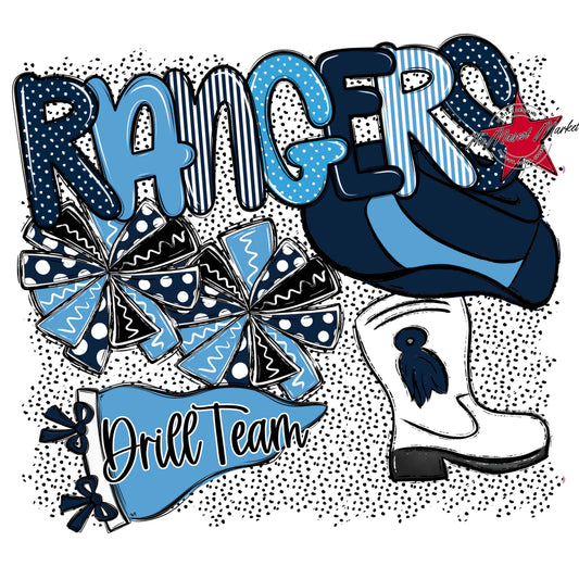 Rangers Drillteam Spirit-Navy & Carolina Blue