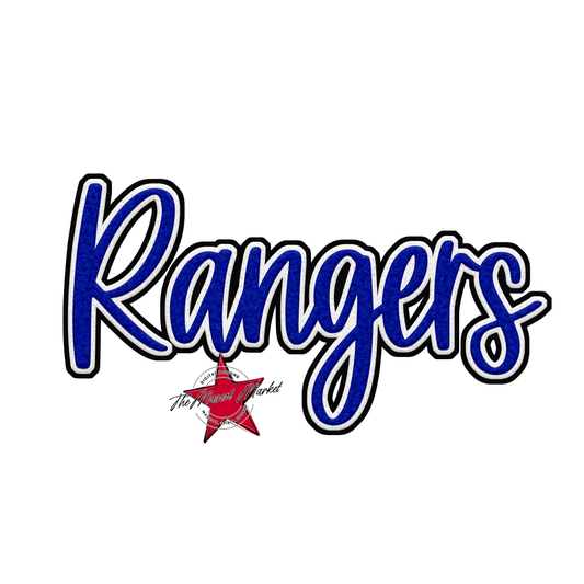 Rangers Faux Chenille Patch-Royal Blue