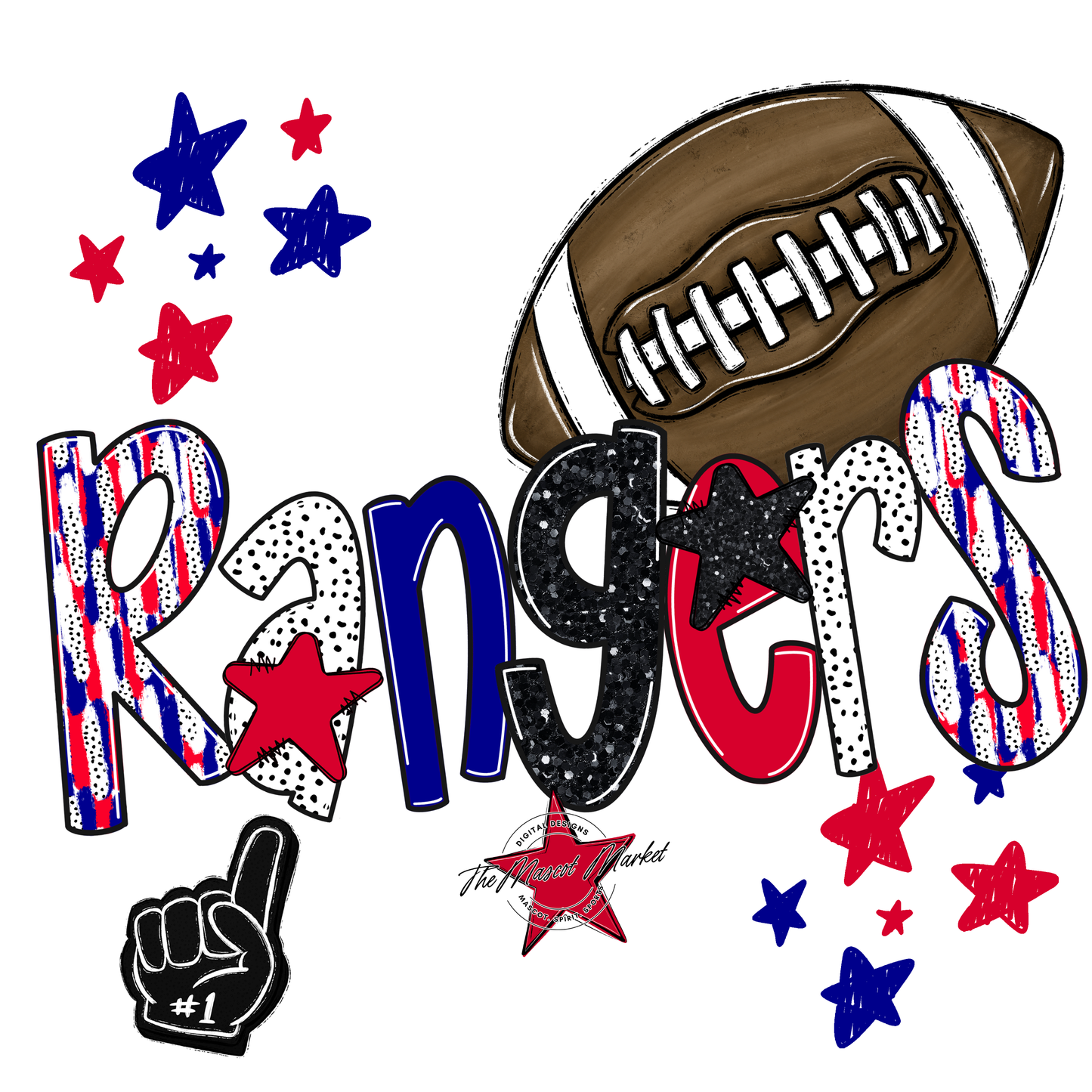 Rangers Football Scrape-Blue-Red