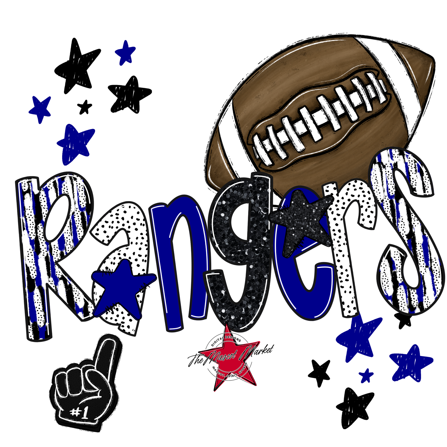 Rangers Football Scrape-Blue