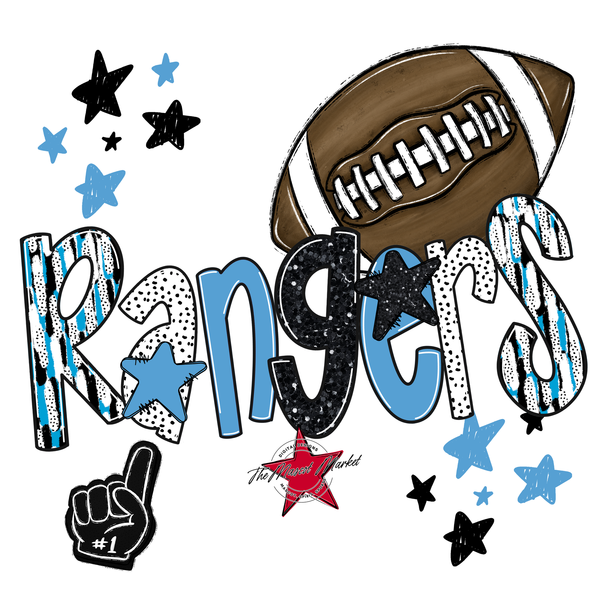Rangers Football Scrape-Carolina Blue