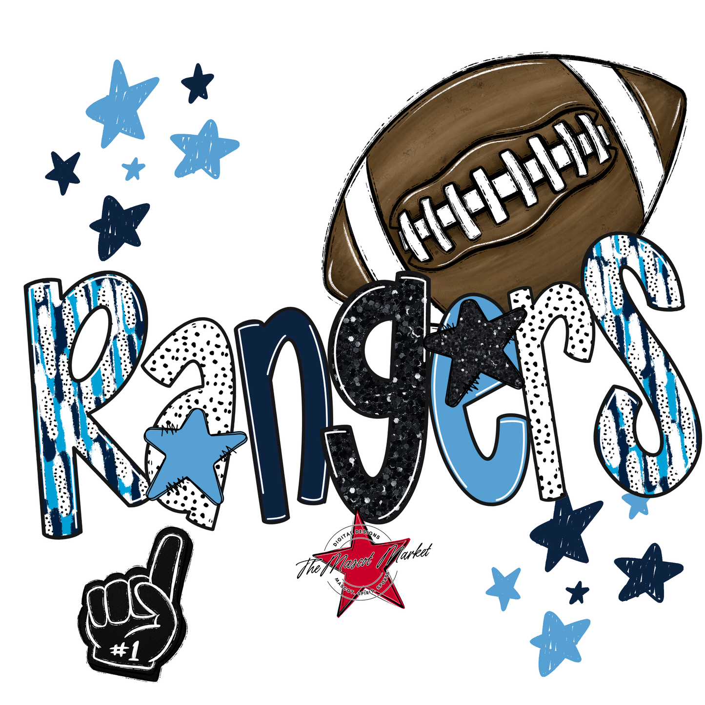 Rangers Football Scrape-Navy-Carolina Blue