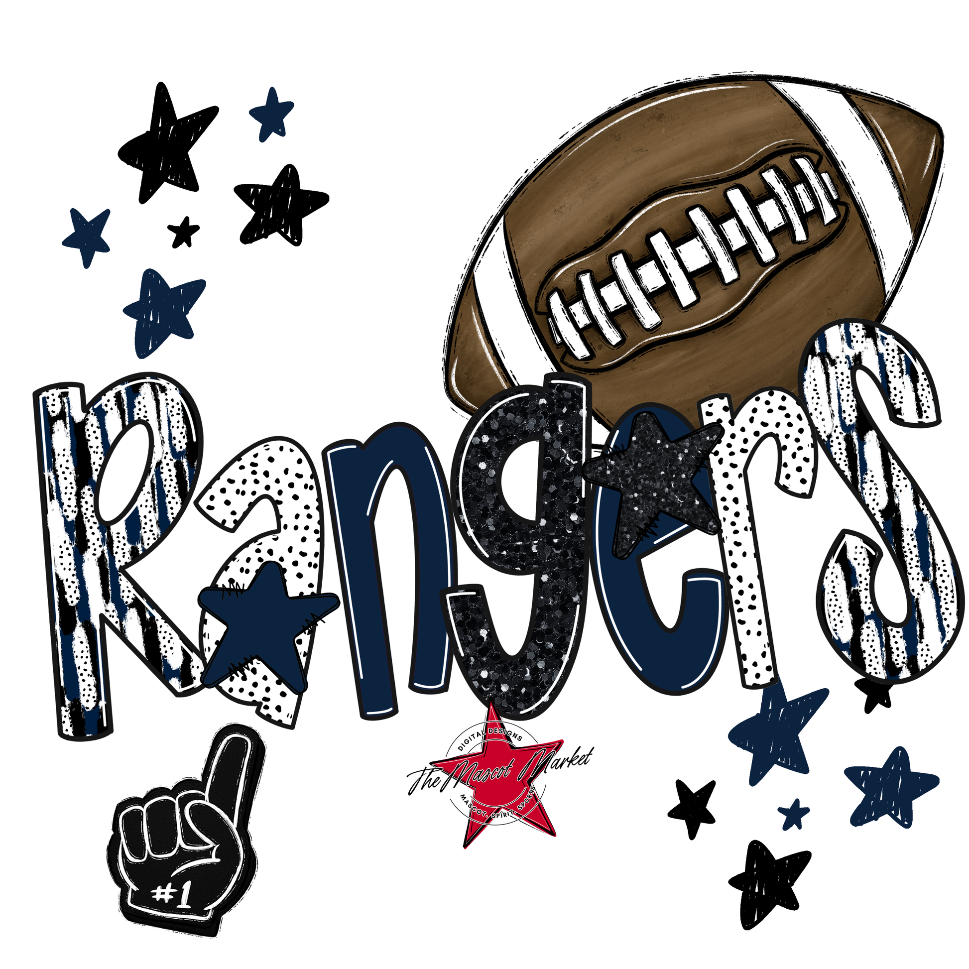 Rangers Football Scrape-Navy
