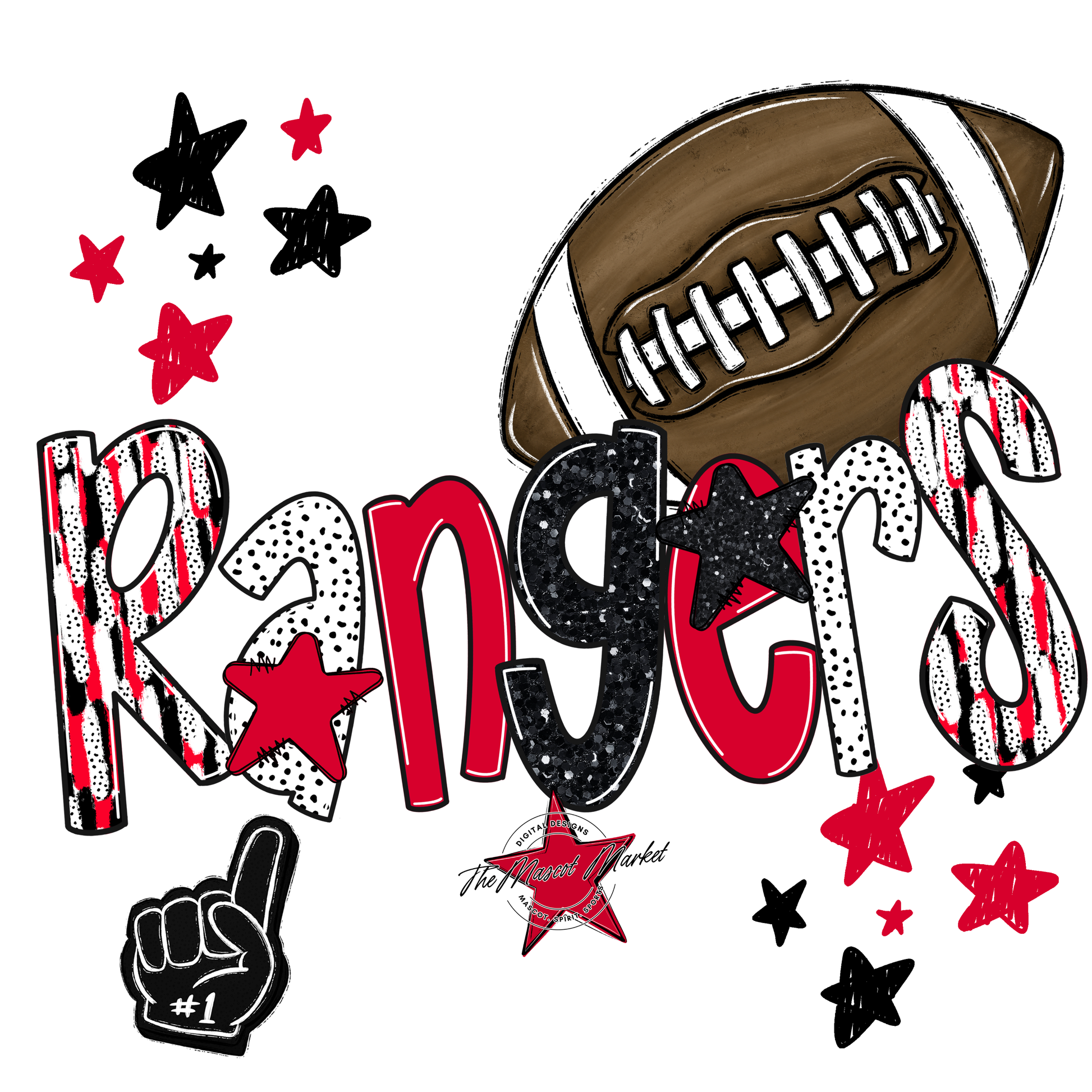 Rangers Football Scrape-Red