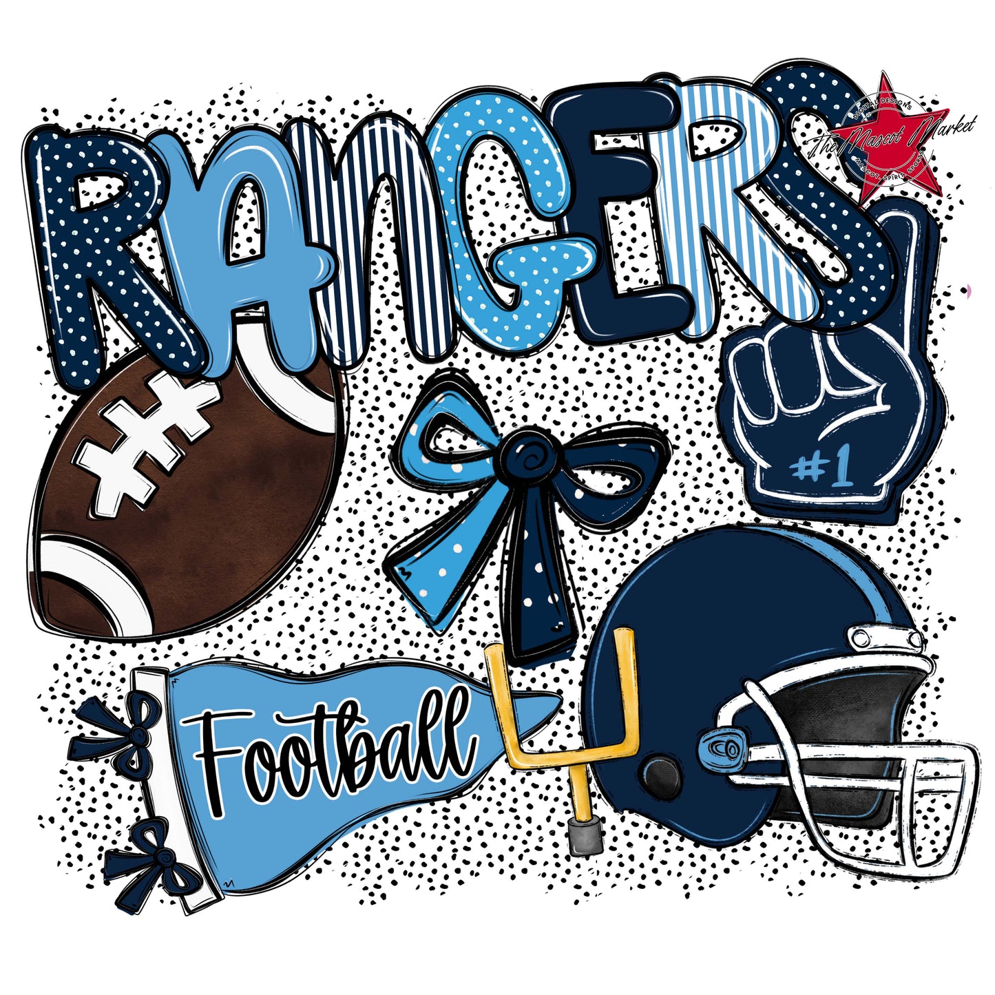Rangers Football Spirit-Navy & Carolina Blue