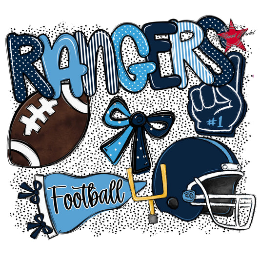 Rangers Football Spirit-Navy & Carolina Blue