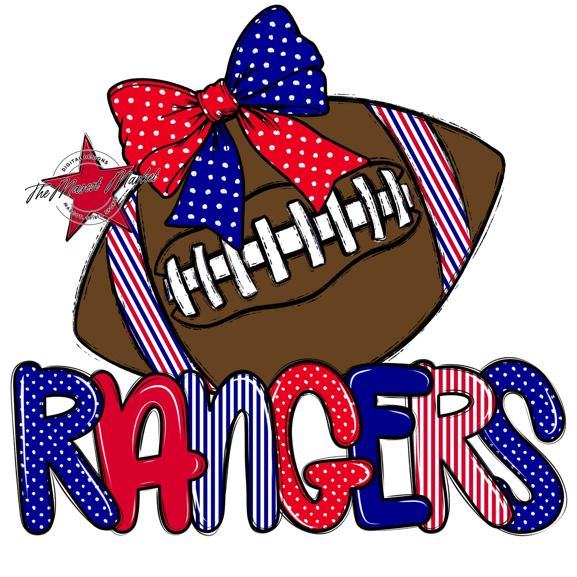 Rangers Football Spirit Design-Blue & Red