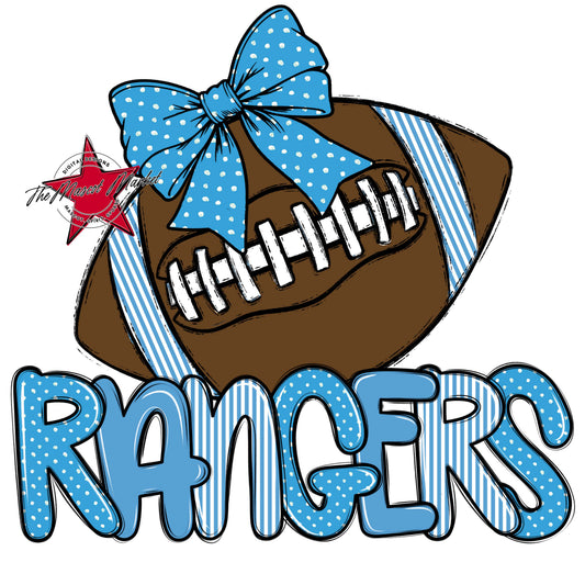 Rangers Football Spirit Design-Carolina Blue